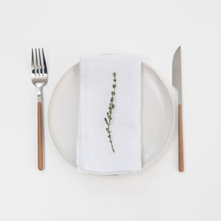 Optical White Linen Napkins Set of 2 - Linen Tales B2B 