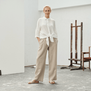 Optical White Linen Oregano Shirt - Linen Tales B2B 