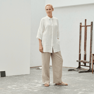 Optical White Linen Oregano Shirt - Linen Tales B2B 
