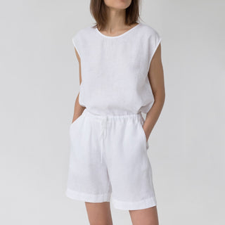 Optical White Linen Verbena Pyjama Set - Linen Tales B2B 3