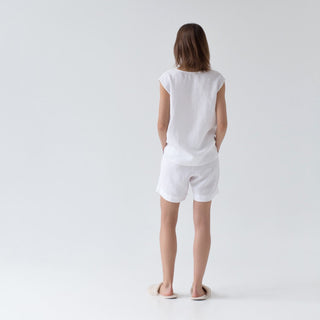 Optical White Linen Verbena Pyjama Set - Linen Tales B2B 