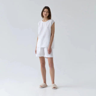 Optical White Linen Verbena Pyjama Set - Linen Tales B2B 