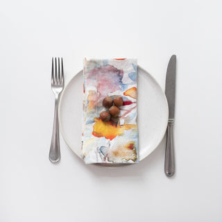 Orange Flow Linen Napkins Set of 2 - Linen Tales 