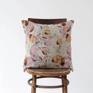 Orange Flow on Natural Linen Cushion Cover - Linen Tales B2B 
