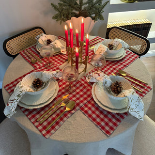 Red Gingham Linen Placemat - Linen Tales B2B 