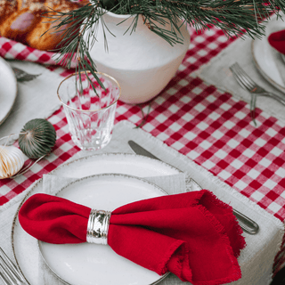 Red Gingham Linen Tablecloth - Linen Tales B2B 4