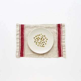 Red Stripe Vintage Linen Placemat - Linen Tales B2B 