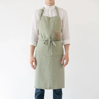 Sage Linen Chef Apron - Linen Tales B2B 