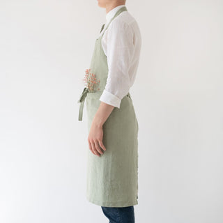 Sage Linen Chef Apron - Linen Tales B2B 