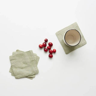Sage Linen Coasters Set of 4 - Linen Tales B2B 