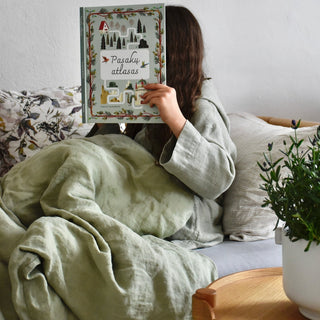 Sage Linen Duvet Cover - Linen Tales B2B 4
