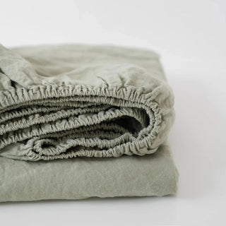 Sage Linen Fitted Sheet - Linen Tales B2B 