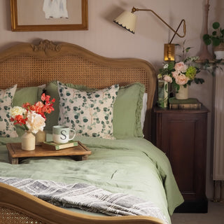 Sage Linen Pillowcase with Frills - Linen Tales B2B 