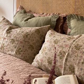 Sage Linen Pillowcase with Frills - Linen Tales B2B 4