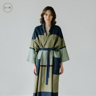 Stripe Linen Blend Gown - Linen Tales B2B 