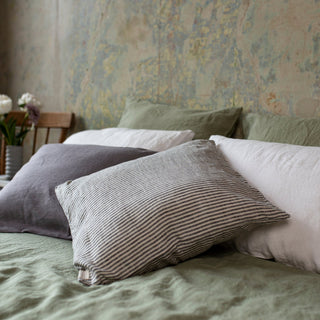 Thin Black Stripes Linen Cushion Cover - Linen Tales B2B 3