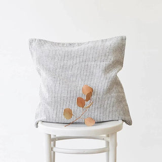 Thin Black Stripes Linen Cushion Cover - Linen Tales B2B 