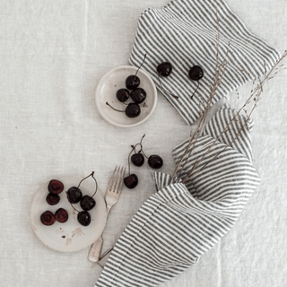Thin Black Stripes Linen Napkins Set of 2 - Linen Tales B2B 3