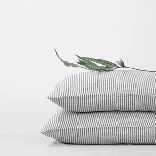 Thin Black Stripes Linen Pillowcase - Linen Tales B2B 