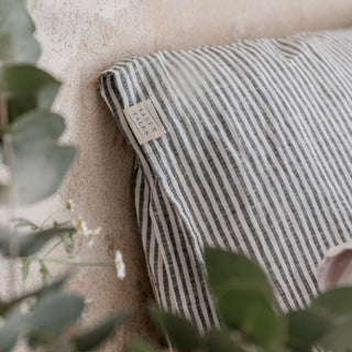 Thin Black Stripes Linen Pillowcase - Linen Tales B2B 3