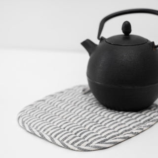 Thin Black Stripes Linen Potholder - Linen Tales B2B 
