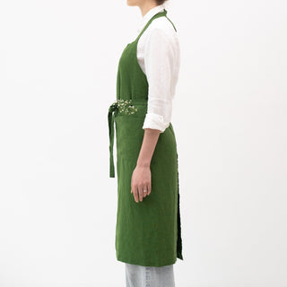 True Green Linen Chef Apron - Linen Tales B2B 