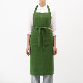 True Green Linen Chef Apron - Linen Tales B2B 