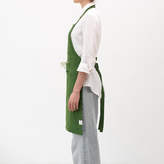 True Green Linen Daily Apron - Linen Tales B2B 
