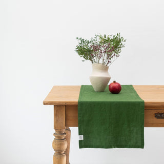 True Green Linen Table Runner - Linen Tales B2B 1