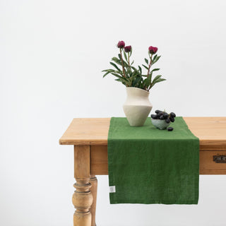 True Green Linen Table Runner - Linen Tales B2B 2