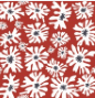 Unwashed Daisy on Red Linen Fabric 125 g/m2 - Linen Tales B2B 