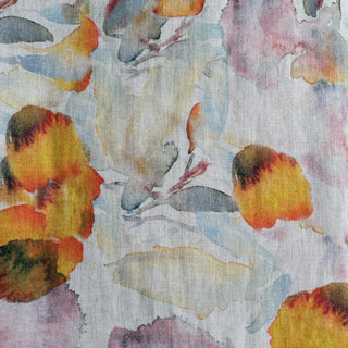 Unwashed Orange Flow on Light Natural Linen Fabric 185 g/sq.m - Linen Tales 