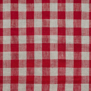 Unwashed Red Gingham Fabric 190 g/sq.m - Linen Tales B2B 