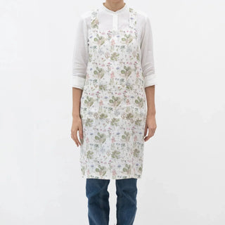 White Botany Linen Crossback Apron - Linen Tales B2B 