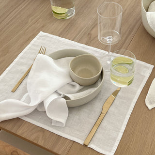 White Lightweight Linen Napkins Set of 2 - Linen Tales B2B 4