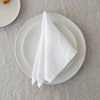 White Lightweight Linen Napkins Set of 2 - Linen Tales B2B 