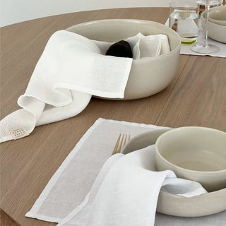 White Lightweight Linen Napkins Set of 2 - Linen Tales B2B 5