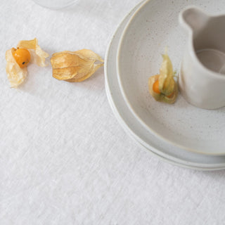 White Lightweight Linen Tablecloth - Linen Tales B2B 
