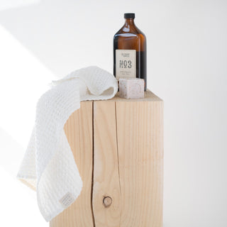 White Linen & Cotton Honeycomb Waffle Towel - Linen Tales B2B 3