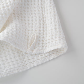 White Linen & Cotton Honeycomb Waffle Towel - Linen Tales B2B 5