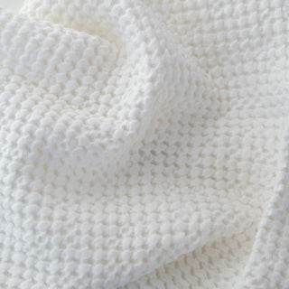 White Linen & Cotton Honeycomb Waffle Towel - Linen Tales B2B 