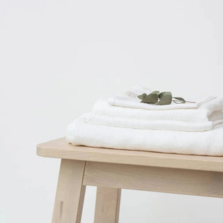 White Linen Fine Waffle Towel - Linen Tales B2B 