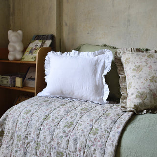 White Linen Pillowcase with Frills - Linen Tales B2B 3