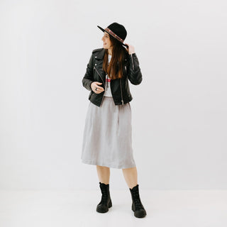 Wind Grey Linen Tulip Skirt - Linen Tales B2B 3