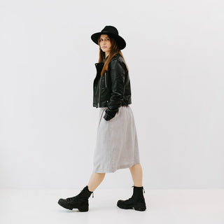Wind Grey Linen Tulip Skirt - Linen Tales B2B 4