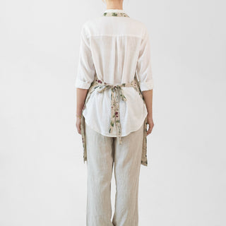 Winter Berries on Light Natural Linen Daily Apron - Linen Tales B2B 3