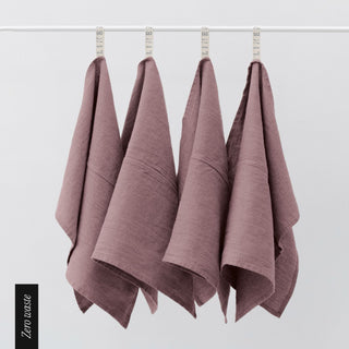 Zero Waste Ashes of Roses Linen Kitchen Towels Set of 4 - Linen Tales B2B 2