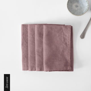 Zero Waste Ashes of Roses Linen Napkins Set of 4 - Linen Tales B2B 