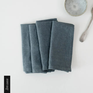 Zero Waste Blue Fog Linen Napkins Set of 4 - Linen Tales B2B 