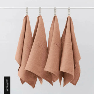 Zero Waste Cafe Creme Linen Kitchen Towels Set of 4 - Linen Tales B2B 
